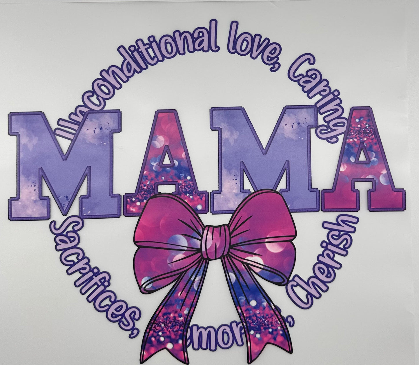 Mama (purple and pink bow)