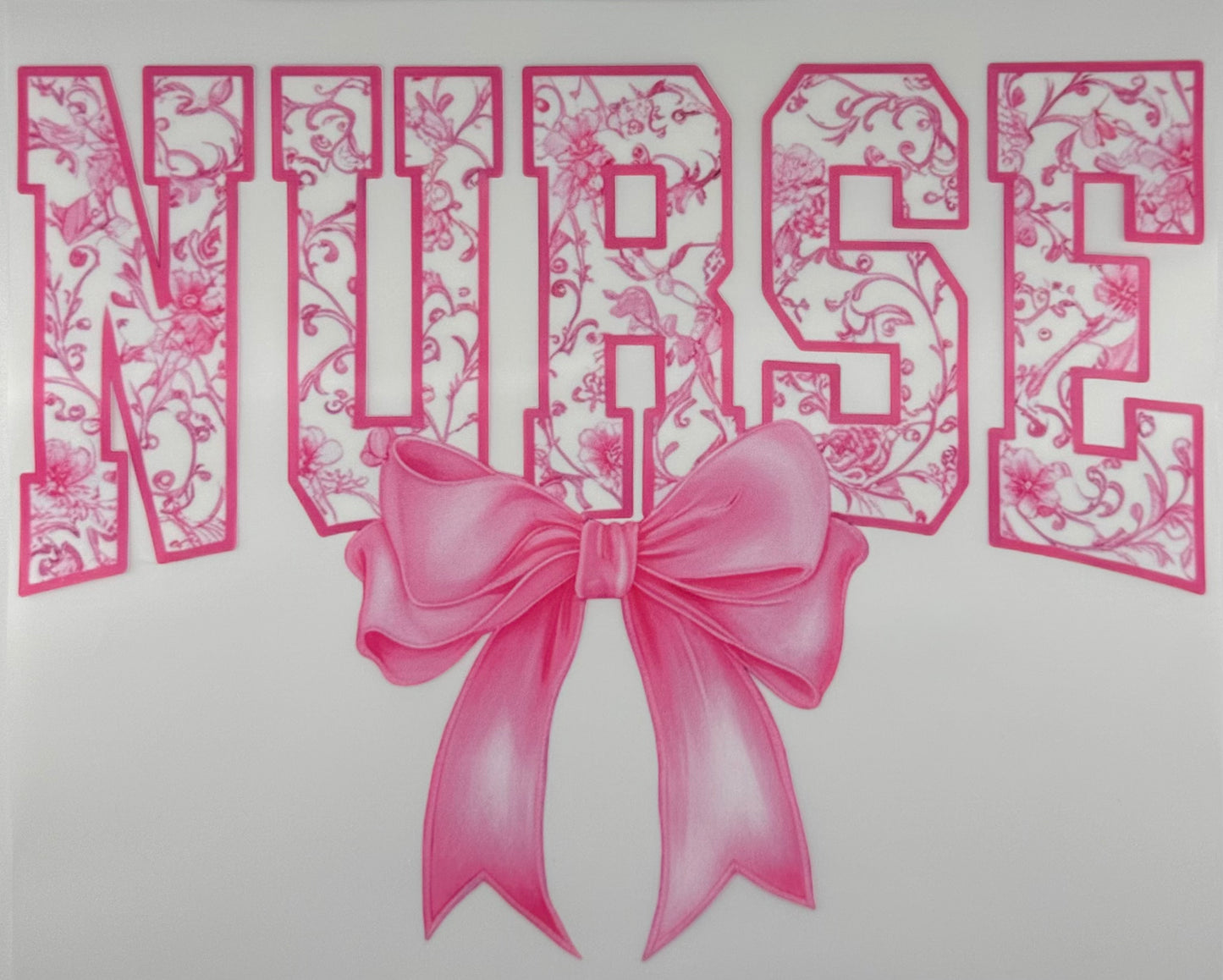 Pink Floral "NURSE"