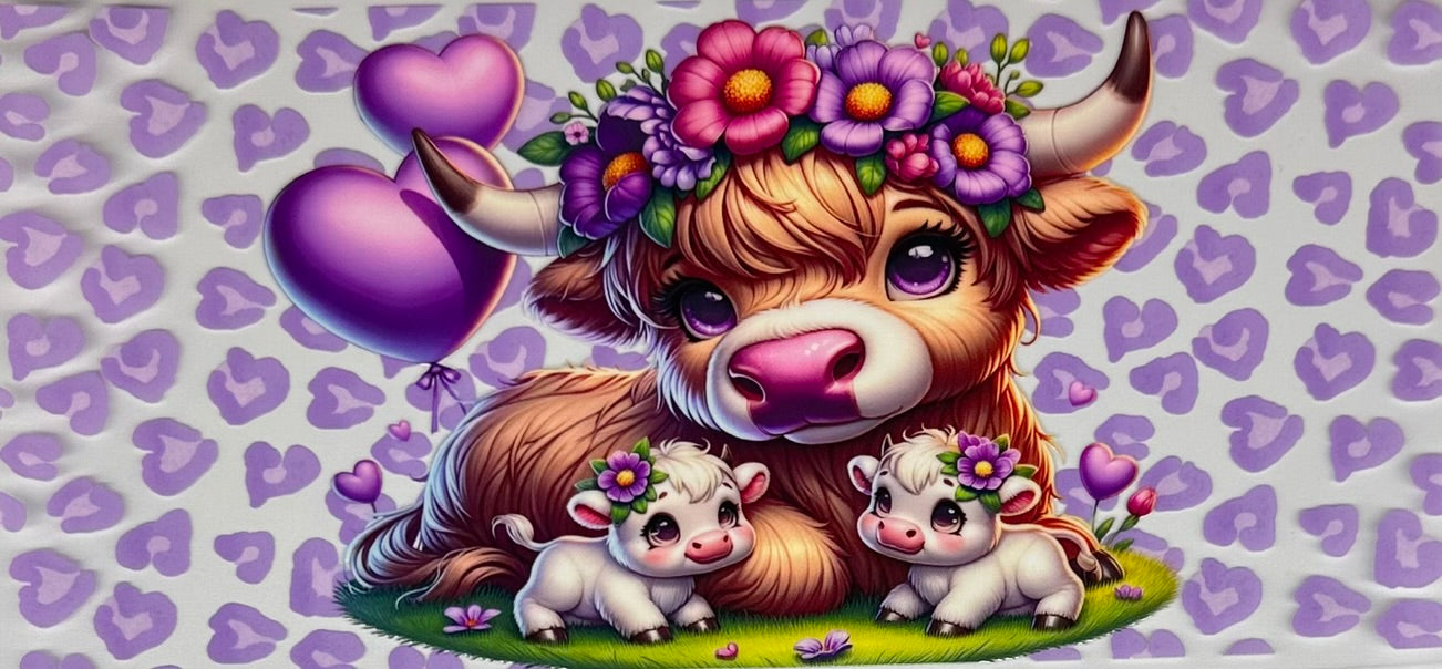 Purple Cheetah with baby piggies