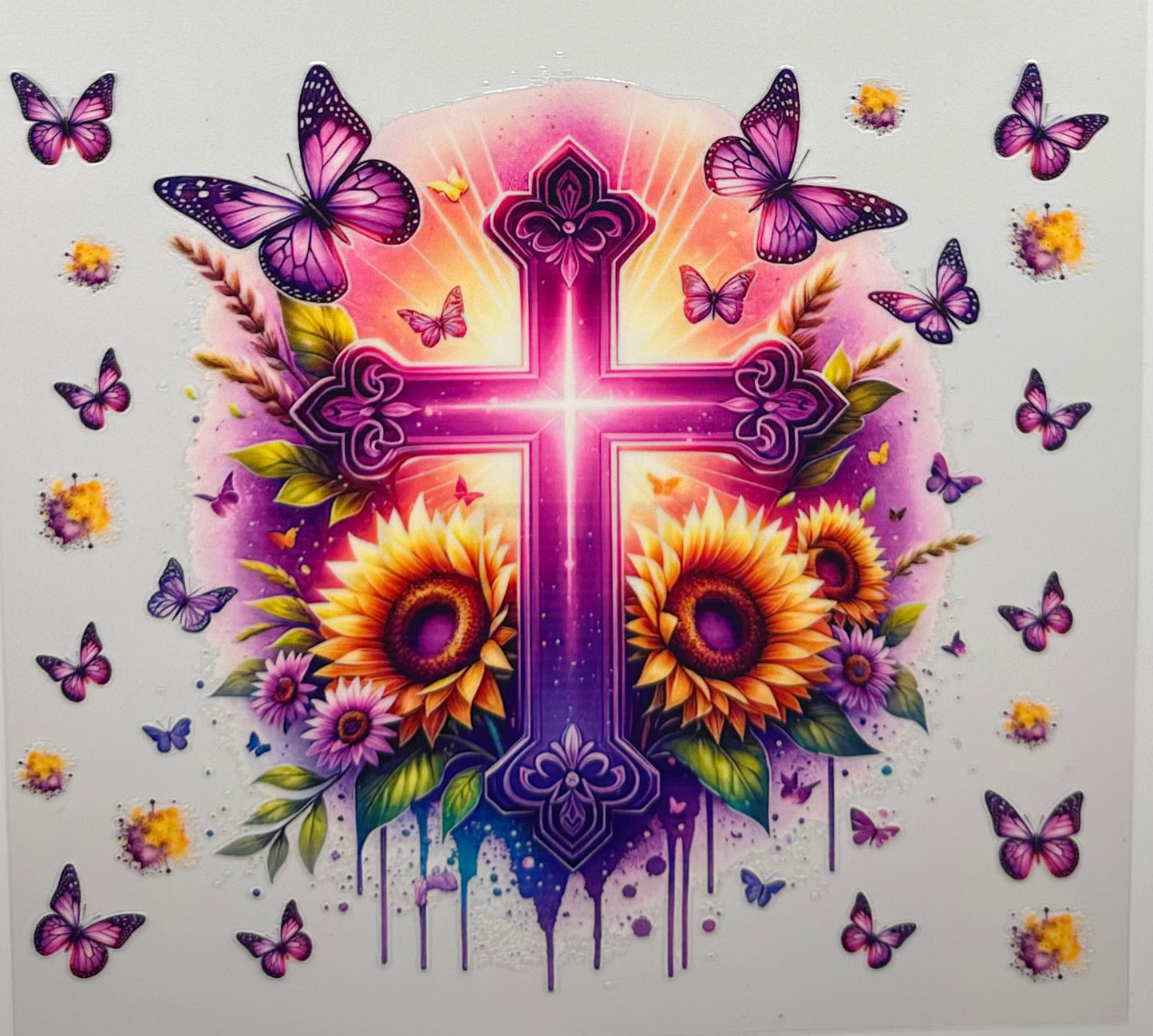 Purple Cross and Butterfly