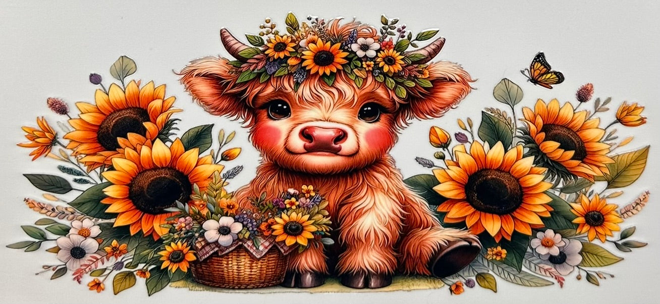 Baby Cow Sunflowers