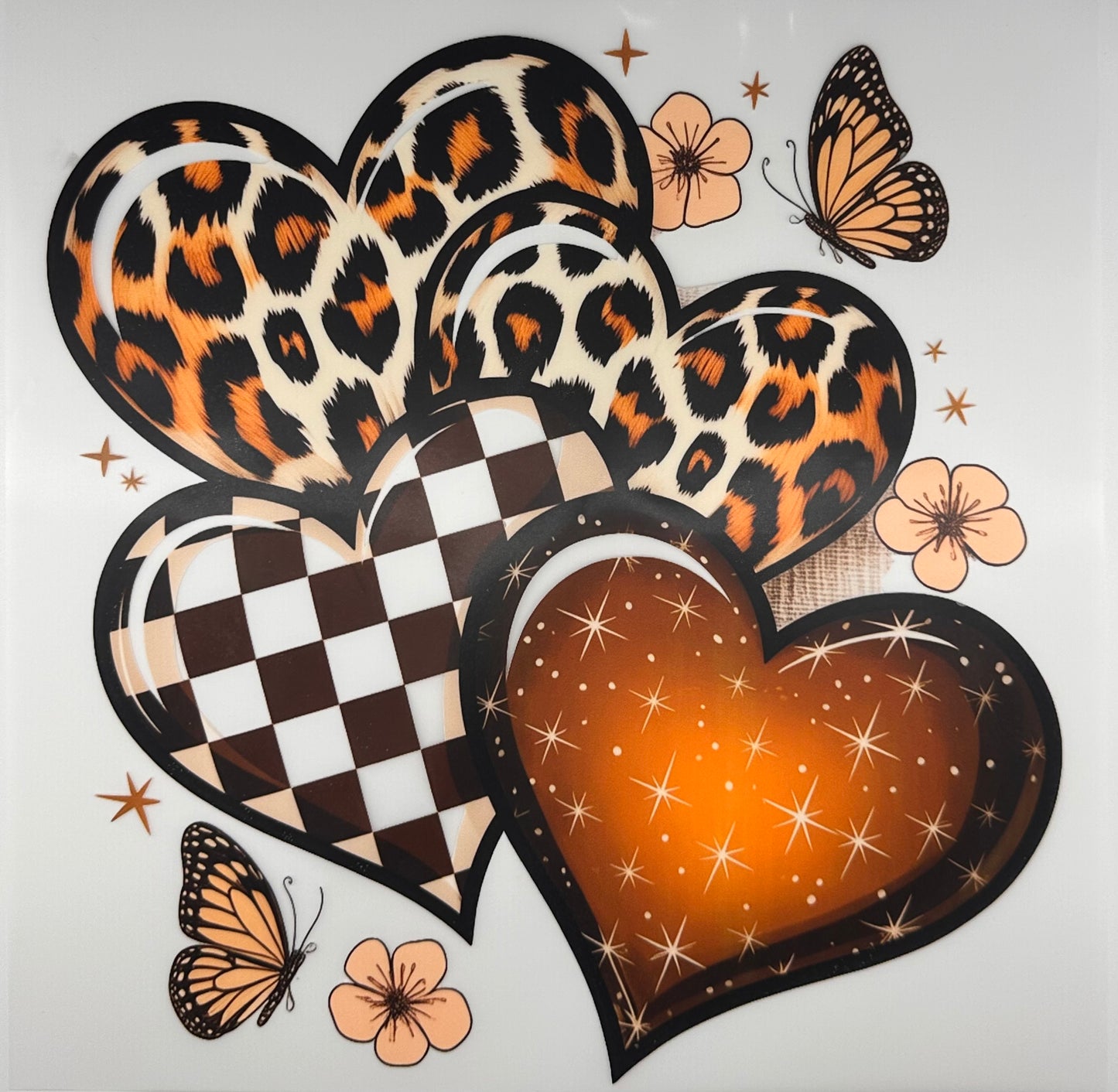 Printed hearts and Butterflies