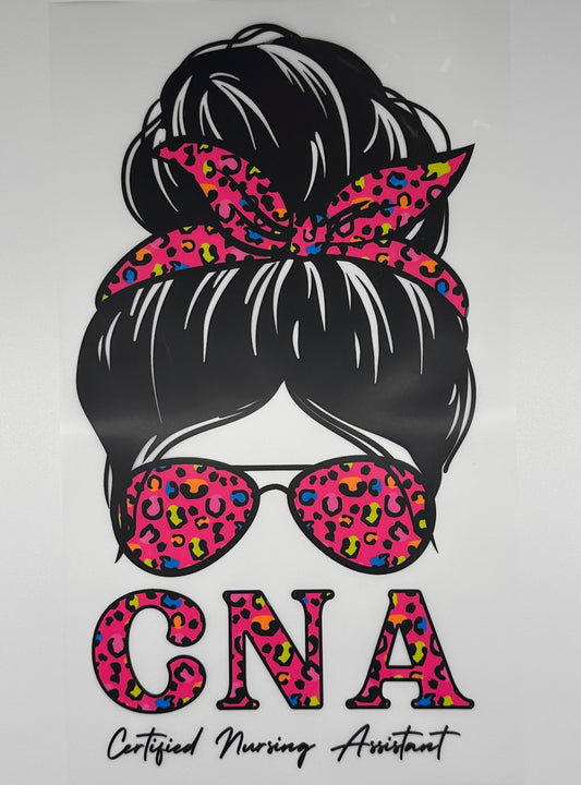 Hot Pink Cheetah "CNA" bun