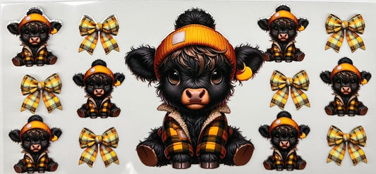 Baby black winter Cow