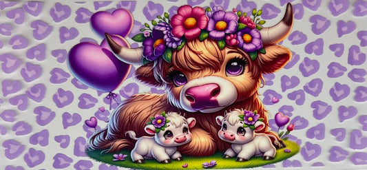 Purple Cheetah with baby piggies